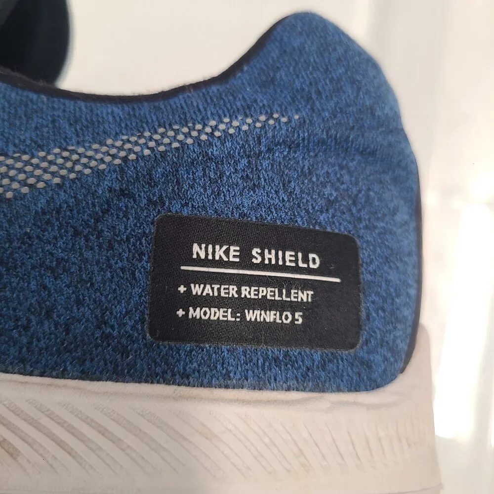 Men’s Size 13 Nike Zoom Winflo 5 Shield Water Repellent A01572-002 Blue 1376